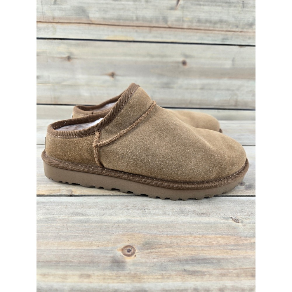 UGG Womens Classic Slipper 1108193 Chestnut Suede Sheepskin Lining Size 8
